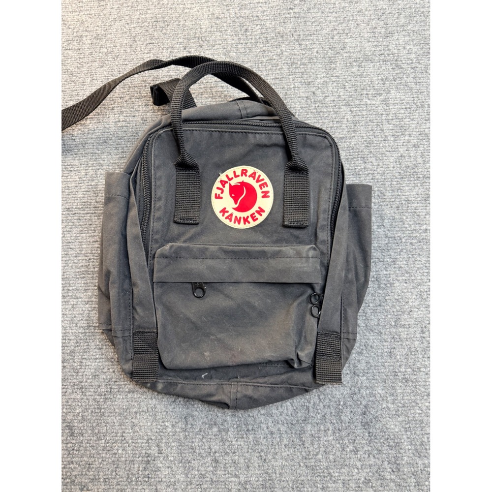 Fjallraven Kanken Mini Backpack Black Vinylon F Small Travel Bag 23561 Unisex